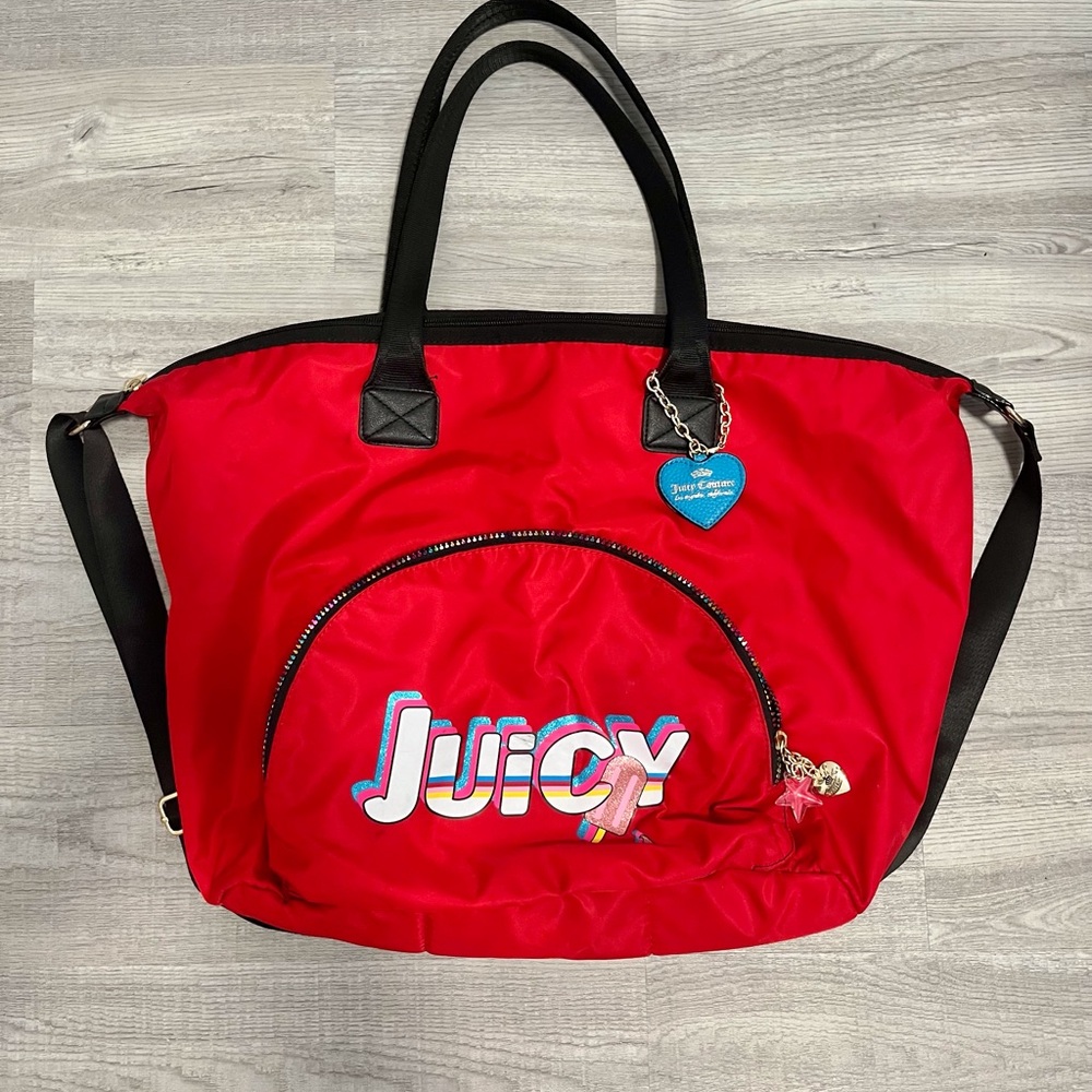 Juicy Couture Red and Black Tote Bag